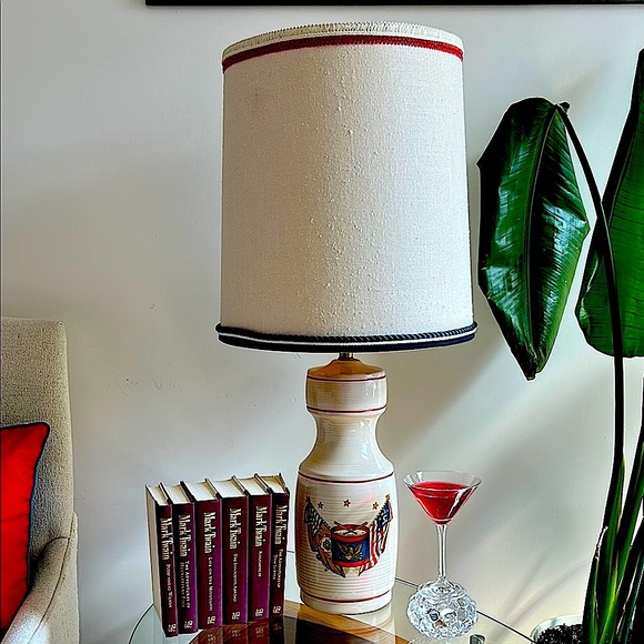 Patriotic Elegance: Red, White & Blue Mega Tall Table Lamp – Exquisite Luxury - Picture 5 of 12